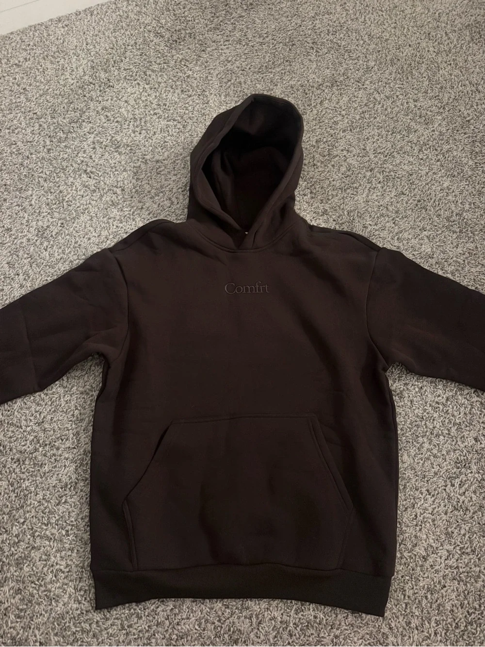 Comfort Embroidered Black Hoodie Sweatshirt